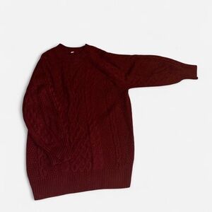 Burgundy Knit Sweater Dress – Size Large